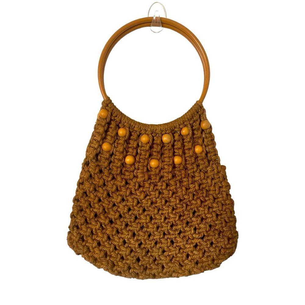 Vintage 1970s Boho Retro‎ Macrame Purse